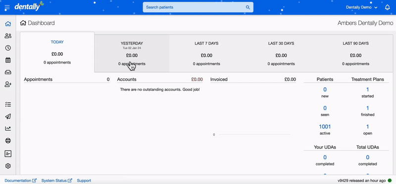 Gif to demonstrate how to use the patientes report to find patients who have had a specific treatment charted.
