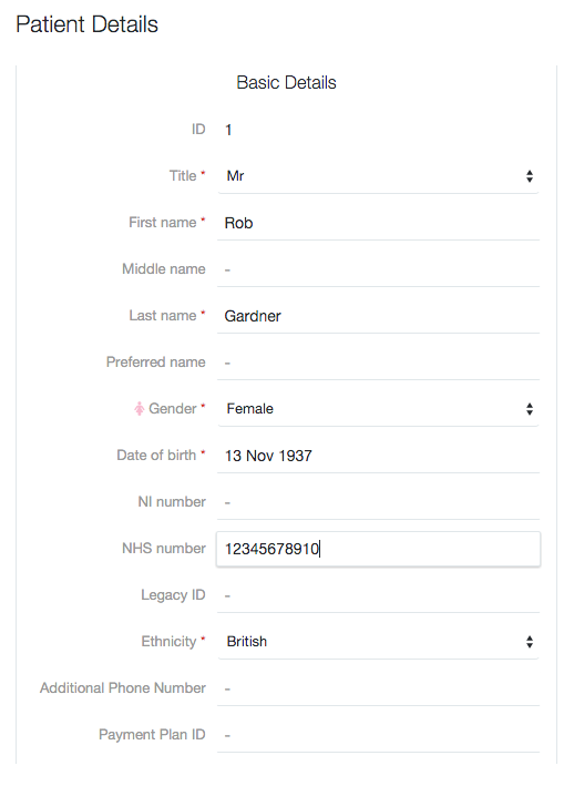 Dental Software Patient Details