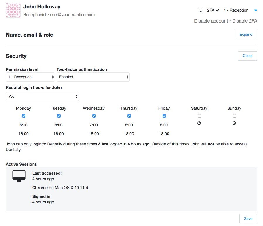 New user settings page
